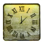 ساعت طلایی روشن مربع